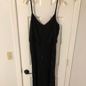 Adrianna Papell Formal Black Beaded Gown Size 12